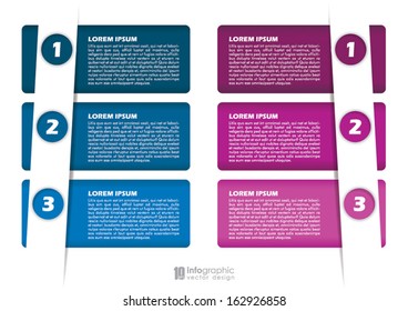 vector info graphic tabs - steps 1 2 3