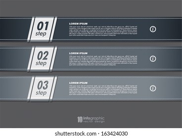 vector info graphic tabs - steps 1 2 3