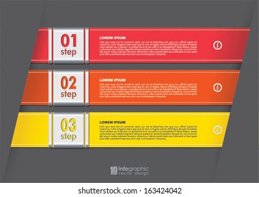 vector info graphic tabs - steps 1 2 3