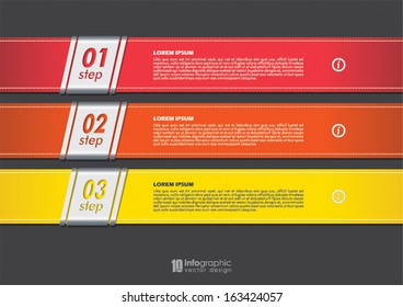 vector info graphic tabs - steps 1 2 3