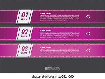 vector info graphic tabs - steps 1 2 3