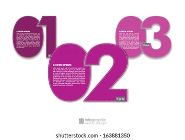 vector info graphic tabs - steps 1 2 3