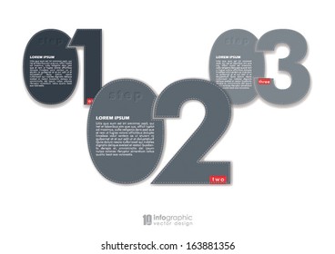 vector info graphic tabs - steps 1 2 3
