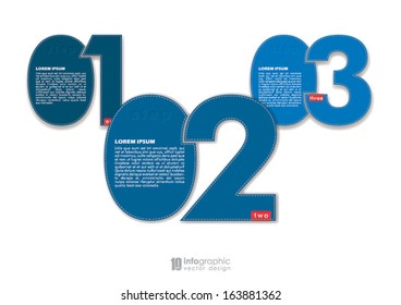 vector info graphic tabs - steps 1 2 3