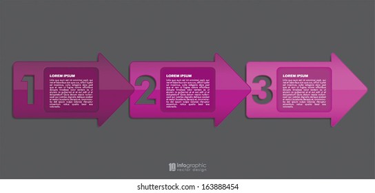 vector info graphic tabs - steps 1 2 3
