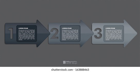 vector info graphic tabs - steps 1 2 3
