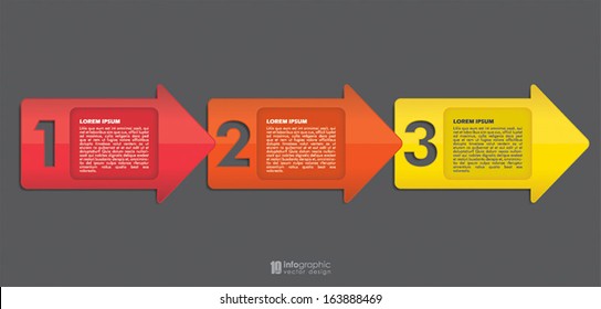 vector info graphic tabs - steps 1 2 3