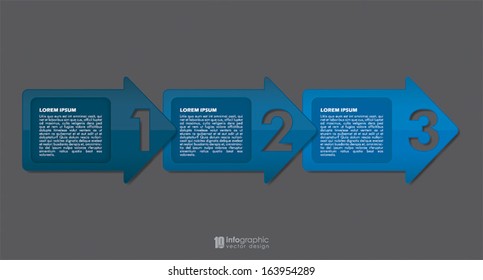 vector info graphic tabs - steps 1 2 3