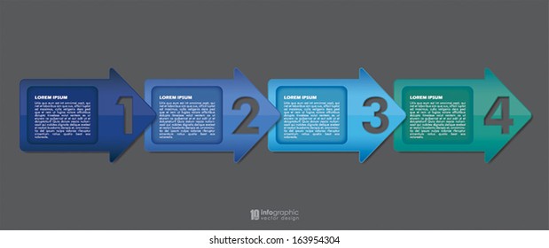 vector info graphic tabs - steps 1 2 3 4