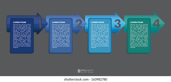vector info graphic tabs - steps 1 2 3 4