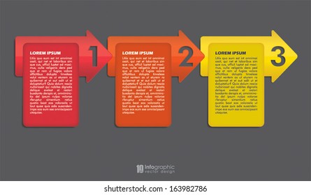 vector info graphic tabs - steps 1 2 3