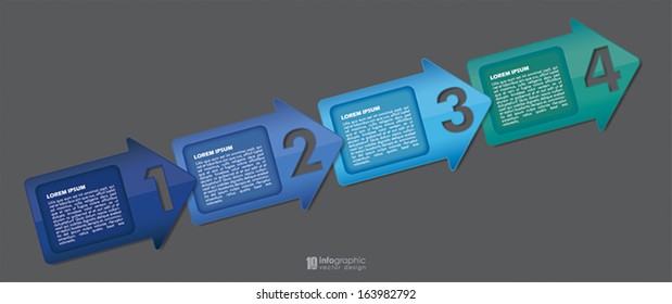 vector info graphic tabs - steps 1 2 3 4