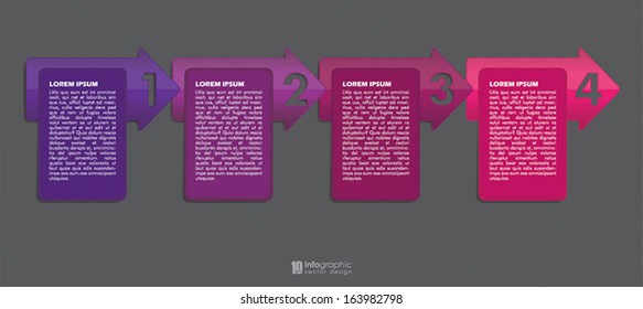 vector info graphic tabs - steps 1 2 3 4