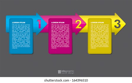 vector info graphic tabs - steps 1 2 3