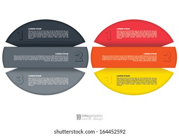 vector info graphic tabs - steps 1 2 3