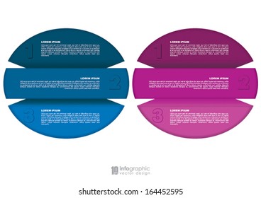 vector info graphic tabs - steps 1 2 3