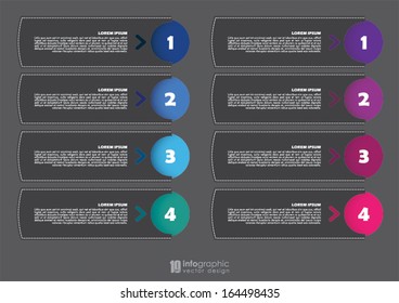 vector info graphic tabs - steps 1 2 3 4