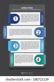 vector info graphic tabs - steps 1 2 3 4
