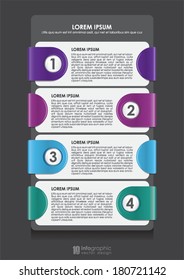 vector info graphic tabs - steps 1 2 3 4