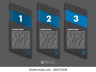 vector info graphic tabs - steps 1 2 3