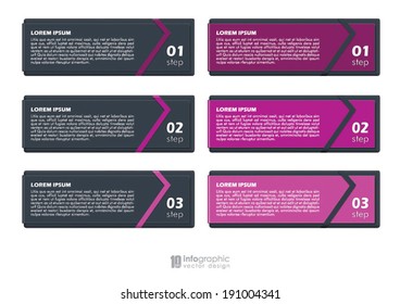 vector info graphic tabs - steps 1 2 3