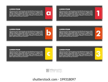vector info graphic tabs - steps 1 2 3
