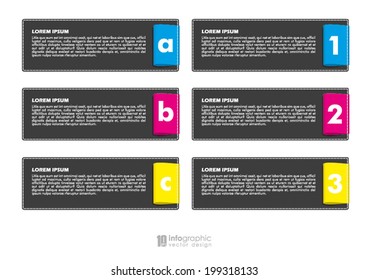 vector info graphic tabs - steps 1 2 3