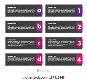 vector info graphic tabs - steps 1 2 3 4