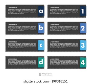 vector info graphic tabs - steps 1 2 3 4