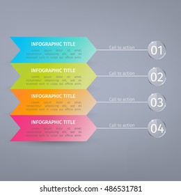 Vector info graphic template. Vector banner in the form of arrows.