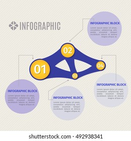 Vector info graphic template. Vector design consisting of the circles flowing each other.
