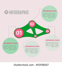 Vector info graphic template. Vector design consisting of the circles flowing each other.