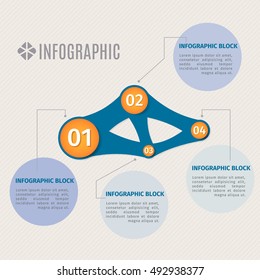 Vector info graphic template. Vector design consisting of the circles flowing each other.