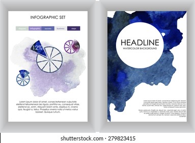 vector. info graphic watercolor set