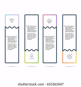 Vector info graphics for your business presentations. Can be used  website layout, numbered banners, diagram, horizontal cutout lines, web design.