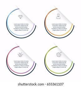 Vector info graphics for your business presentations. Can be used  website layout, numbered banners, diagram, horizontal cutout lines, web design.