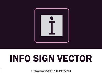 Icono de signo de vector de información aislado en el fondo oscuro. Para el diseñador.