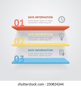 Vector infografic shelves options banner, for workflow layout