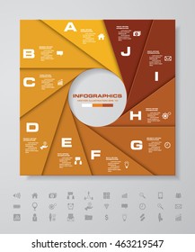Vector infographic 10 steps round banner template. 
