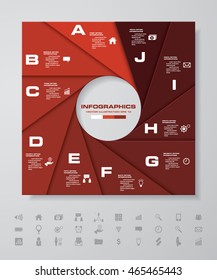 Vector infographic 10 steps round banner template. 