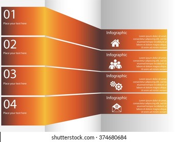 vector infographic 3D banners with icons and place for your text