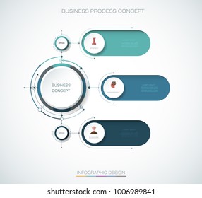 Vector Infographic 3d circle label  design. Business concept, Infograph with 3 number options, steps or processes. Infographic element for layout, process diagram,parts,chart,graphic,info graph