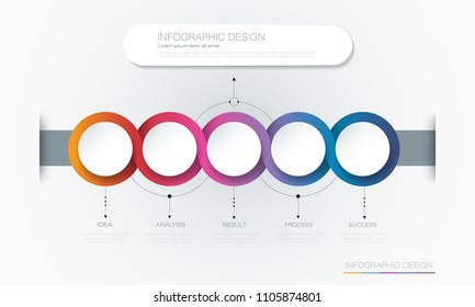 Vector Infographic 3d circle label template design.Infograph with 6 number options or steps. Infographic element for layout, process diagram, parts, chart, graphic, info graph, flowchart, presentation