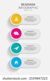 Vector Infographic 3d circle label, Business infographic with number 4 options processes.