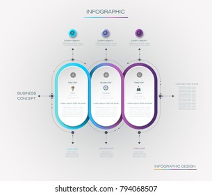 Vector Infographic 3d circle label, template design. Business concept, Infograph with number 3 options, step or processes. Infographic element for layout process diagram,parts,chart,graphic,info graph