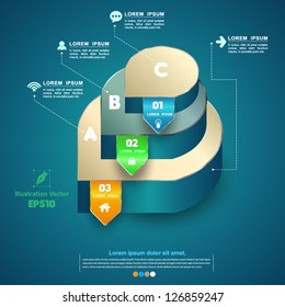 Vector infographic 3D color / loop business report or plan / modern template / education template / business brochure