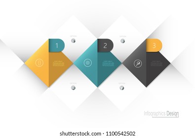Vector Infographic 3d label, template design. Business concept, Infograph with 3 number options, steps or processes. Infographic element used for layout, process diagram,parts,chart,graphic,info graph