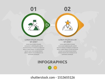 Vector infographic 3D template circles for two arrow, diagram, graph, presentation. Business concept with 2 options. Blank space for content, step for step, timeline, workflow, marketing, web