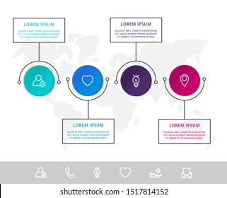 Vector infographic 3D template circles for four arrow, diagram, graph, presentation. Business concept with 4 options. Blank space for content, step for step, timeline, workflow, marketing, web