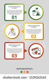 Vector infographic 3D template circles for three labels, diagram, graph, presentation. Business concept with 3 options. Blank space for content, step for step, timeline, workflow, marketing, web